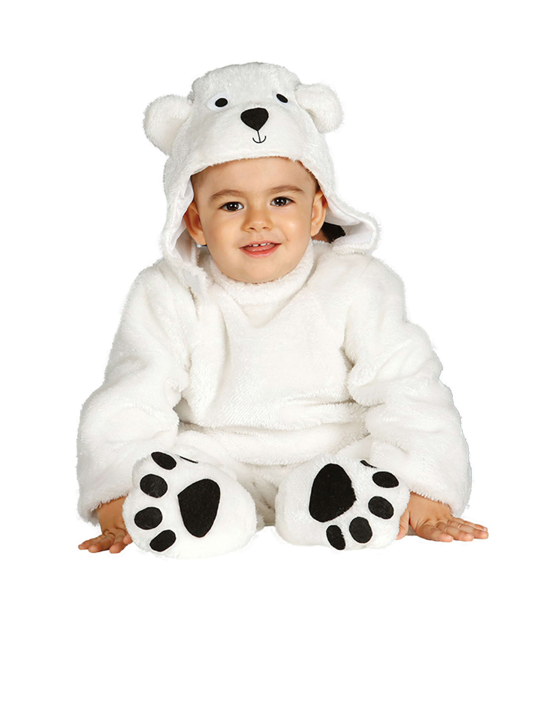 Deguisement Combinaison Avec Capuche Ours Blanc Bebe Famille En Fete