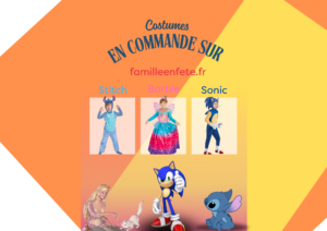 déguisement, stitch, barbie, sonic, boutique en ligne
